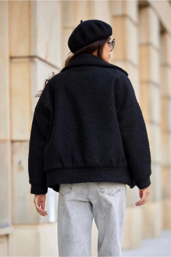 Dámska bunda KUR0027 čierna - Roco Fashion L/XL