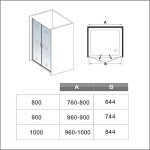 H K - Sprchové dvere dvojkrídlové BLACK SAFIR D2 100, 96-100 x 200 cm SE-BLACKSAFIRD2100