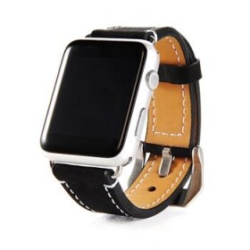 Tactical Genuine Kožený Opasok pre Apple Watch 1 amp; 2 amp; 3 42mm čierna (8596311072802)