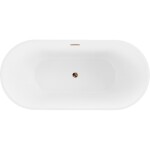 MEXEN/S - Luna vaňa voľne stojaca 160 x 75, biela, sifón a prepad ružové zlato 52031607500-60