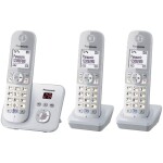 Panasonic KX-TG6823 Trio DECT, GAP bezdrôtový analógový telefón záznamník strieborná, sivá; KX-TG6823GS