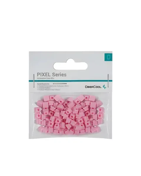 DEEPCOOL Pixel Series ružová / Dekoratívne pixel bity / pre skrine DEEPCOOL / guma / 100 ks (R-PIXEL-PK100-G-1)