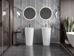 MEXEN - Onyx-02 Voľne stojace umývadlo z liateho mramoru 45 x 45, biela mat 26544500