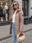 Dámska prešívaná prechodná bunda s kapucňou, béžová, FashionStreet TY5767 L