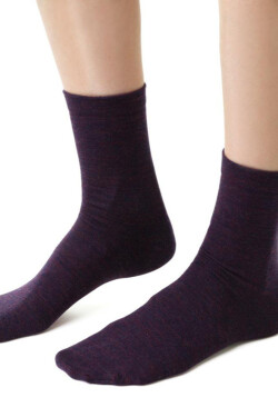 Dámske ponožky MERINO WOOL 130 FIALOVÁ MELANŽ 38-40