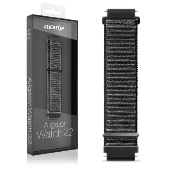 Aligator Remienok nylonový 22mm / čierny (22AW0015)