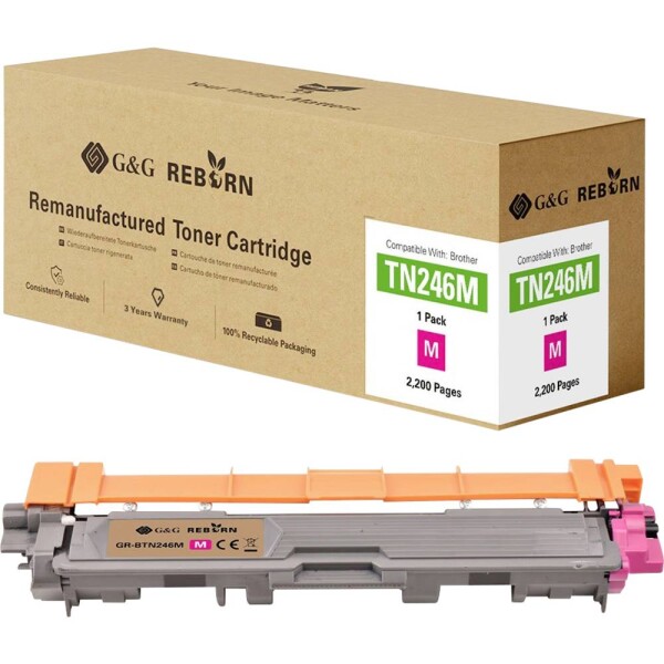 G&G Reborn remanufactured toner náhradný Brother TN-246M purpurová 2200 Seiten kompatibilná toner; 21197