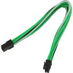 Nanoxia NX8PE3EGWS čierna/zelená/biela / Predlžovací kábel / PCI-E 8-pin / 30 cm (NX8PE3EGWS)