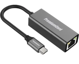 PremiumCord Prevodník USB-C na RJ45 / Adaptér / Gigabit Ethernet / USB 3.1 / 20 cm (ku31ether02)