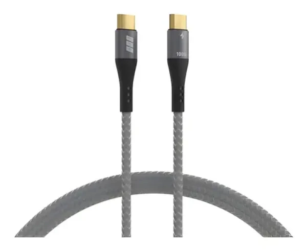 EFB USB-C 100W šedá / Nabíjací kábel / PD 3.0 / E-Marker chip / opletený / 3 m (USB-CC-00004)