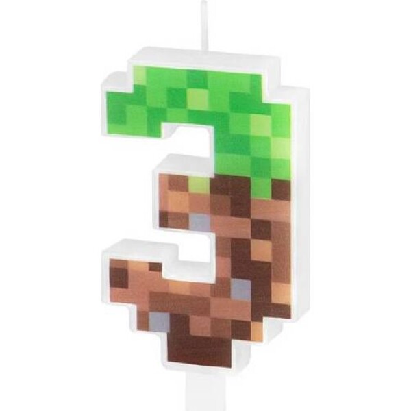 Sviečka Minecraft 7cm číslo Party Pal Party Pal