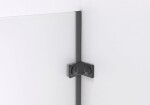 CERANO - Sprchová zástena Walk-in Orbis Top Round - Ľavá - 8 mm - guľatá vzpera - čierna matná, mliečne sklo - 120x200 CER-682189