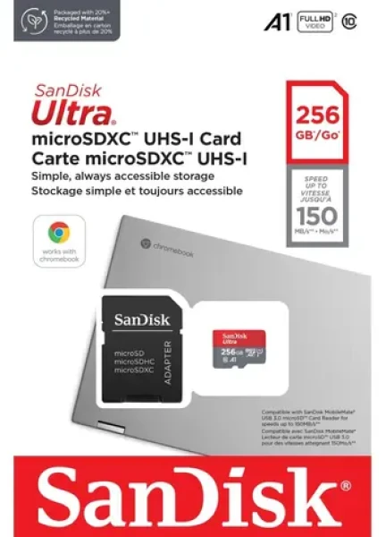 SanDisk Ultra microSDXC 256GB + adaptér / Pamäťová karta / Class 10 / UHS-I / čítanie: až 140 MB/s (SDSQUAC-256G-GN6FA)