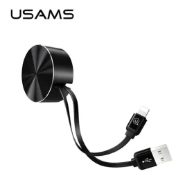 USAMS SJ150 Storage U-Bin čierna / Dátový kábel / Lightning / 1 m / 2A (IPUSBZH01)
