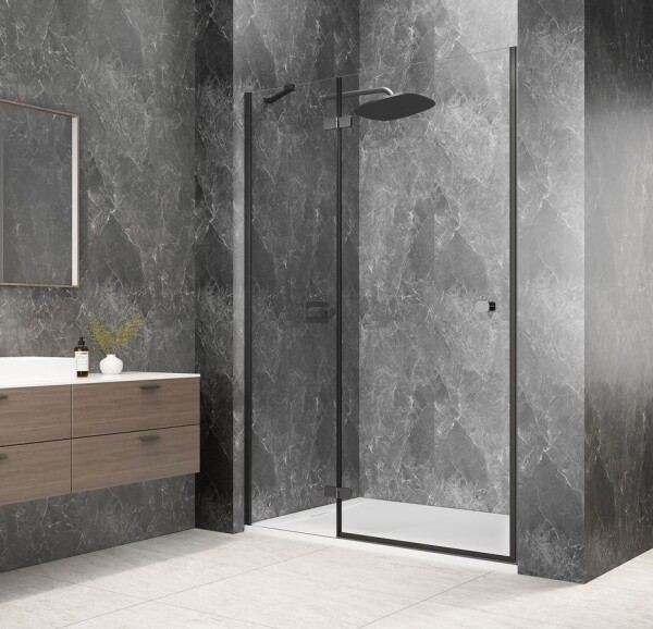POLYSAN - GLOBE GUN METAL sprchové dvere do niky 800, číre sklo, ľavá GB1080LGM