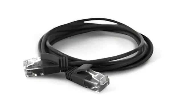 Wantec CAT6a U/UTP 25 m čierna / Patch kábel / RJ-45 / 2,8 mm (7322)