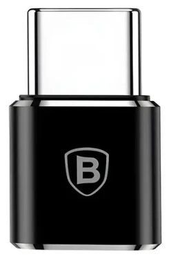 Baseus adaptér microUSB-USB-C čierna / Adaptér / Rýchlonabíjanie 2A / Prenos dát 480 Mb/s / Hliníkové telo (6953156263529)