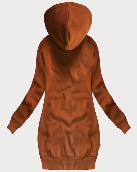 Dámska dlhá mikina v karamelovej farbe (AMG-738/1) odstíny hnědé L (40)