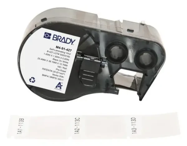 BRADY B-427 Samolamínovacie vinylové štítky biele / Štítky do tlačiarne / Vinyl / 25,4x38,1 mm / 180 ks (M4-91-427)