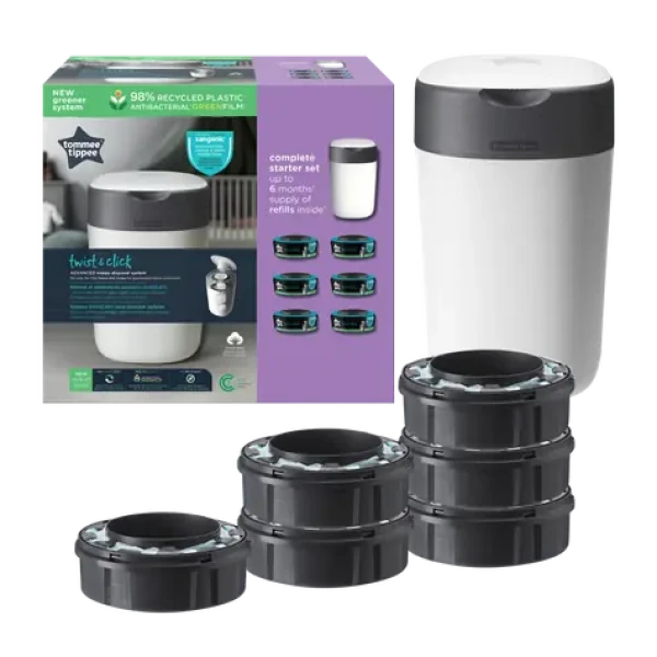Tommee Tippee Twist Click kôš na jednorazové plienky + 6 náhradných kaziet (85100402)