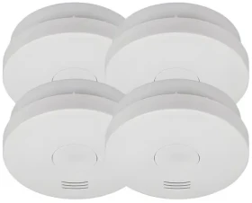 Brennenstuhl RM L 3100 SET 4 ks / Detektor dymu / bezdrôtové prepojenie / 85 dB siréna / 3V batéria na 10 rokov (1290050004)