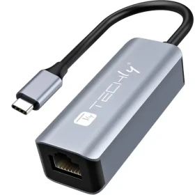 Techly IDATA USB-ETGIGA-CA / Adaptér USB-C na RJ-45 / Gigabit Ethernet / USB 3.2 Gen 1 / hliníkové telo (IDATA-USB-ETGIGA-CA)