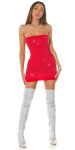 Sexy Koucla Bandeau Minidress with glitter red Einheitsgroesse