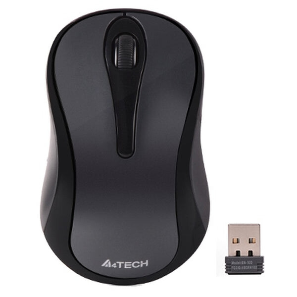 A4tech G3-280N Šedo-čierna / Bezdrôtová optická myš / 1000 DPI / 2.4Ghz / V-Track / 3 tlačidlá / Nano USB / Batéria 1x AA (G3-280N)