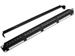 Gembird NPP-C524CM-001 / patch panel 19 / 24 port 1U cat.5e / so zadnou organizáciou káblov / čierny (NPP-C524CM-001)