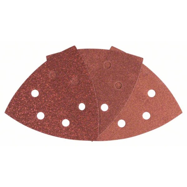 Bosch Accessories 2607017111 sada brúsneho papiera pre delta brúsky na suchý zips, s otvormi Zrnitosť 60, 80, 180 Rohová miera 105 mm 1 sada; 2607017111