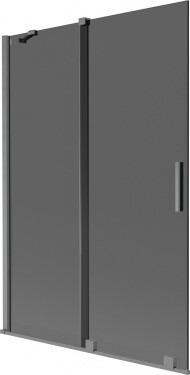 MEXEN/S - Velar dvojkrídlová posuvná vaňová zástena 120 x 150, grafit, grafit kartáčovaná 896-120-000-41-66