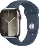 Apple Watch 9 GPS + Cellular 45mm Silver Stainless Steel Sport S/M Modrý (MRMN3ET/A)