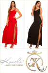 Sexy KouClaMaxi evening gown with WOW!back cutout black Einheitsgroesse