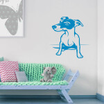 Veselá Stena Samolepka Pes Jack Russell Terrier Farba: zelená, Veľkosť: 100 x 75 cm
