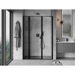 MEXEN/S - Mist sprchové dvere krídlové ľavé 125, čierny okraj, čierna 8A4-125-001-70-70-L