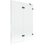 MEXEN/S - Lunar vaňová zástena 2-krídlová pravá 120 x 150, transparent, grafit kartáčovaná 897-120-100-66-00-P