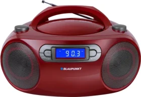 Blaupunkt BB18RD červená / Rádiomagnetofón / FM/CD/MP3/USB/AUX / budík / 2x 2W RMS (5901750503573)