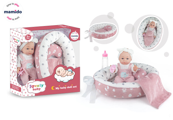 Mamido Mamido Bábätko bábika v hniezdečku s doplnkami MT1206