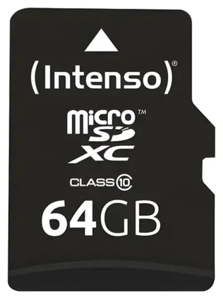 INTENSO microSDXC 64GB / Pamäťová karta / Class 10 / čítanie 25 MB/s / SD adaptér (3413490)