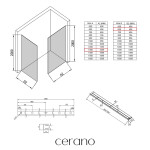CERANO - Sprchová zástena Walk-in Crystal TL/P - 8 mm - bezvzperový systém + polička/držiak na uteráky - chróm, transparentné sklo - 130x60x200 CER-8050BD6370