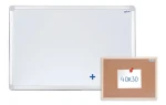 AVELI Magnetická tabuľa 90x60 cm / hliníkový rám / set s korkovou nástenkou 40x30 cm (SET-00091)