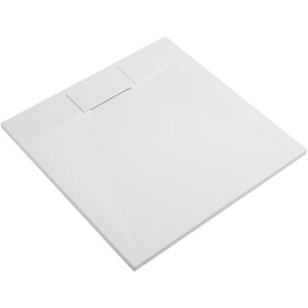 CERANO - Sprchová vanička čtvercová Enzo - SMC/minerální kompozit - strukturovaná bílá matná - 80x80x3 CER-666043
