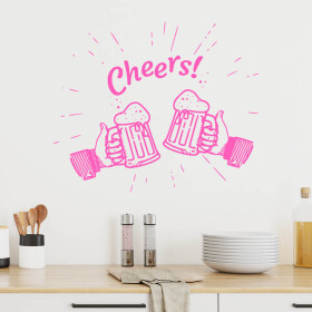 Veselá Stena Samolepka Cheers Farba: růžová, Veľkosť: 40 x 34 cm