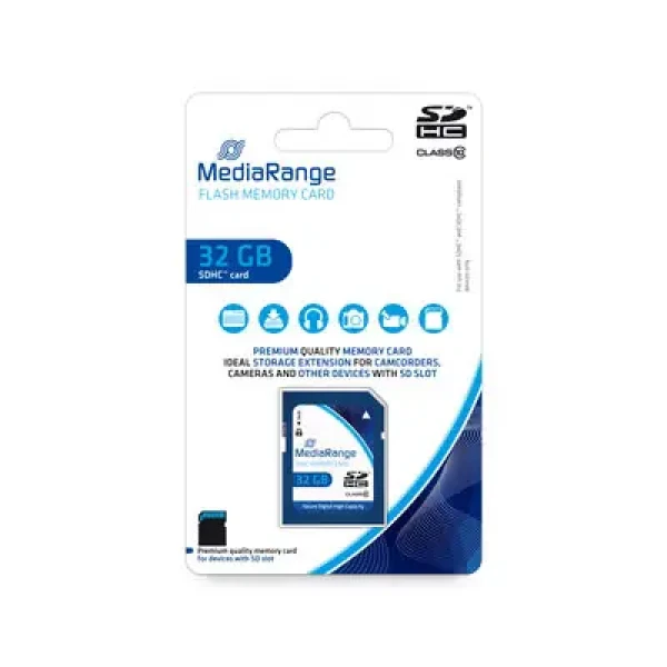 MediaRange SDHC 32GB / Class 10 / R: 45MBs / W: 15 MBs (MR964)