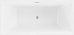 MEXEN/S - Nita voľne stojaca vaňa 170 x 80, biela/čierna, sifón a prepad zlatá kartáčovaná 52091708075-55