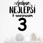 Veselá Stena Samolepka Všetko najlepšie Farba: hnědá, Veľkosť: 100 x 83 cm