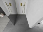 MEXEN/S - Kioto Sprchová zástena WALK-IN 110 x 200, zrkadlové 8 mm, zlatá kartáčovaná 800-110-101-55-50