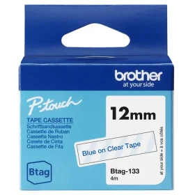 Brother BTAG-133 modrá/priesvitná / Páska do popisovača / 12 mm / 4 m / vodeodolná (BTAG133)
