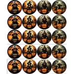 Jedlý papier na vystrihnutie na muffiny Halloween čarodejnice mix 5 cm - PICTURE - PICTURE