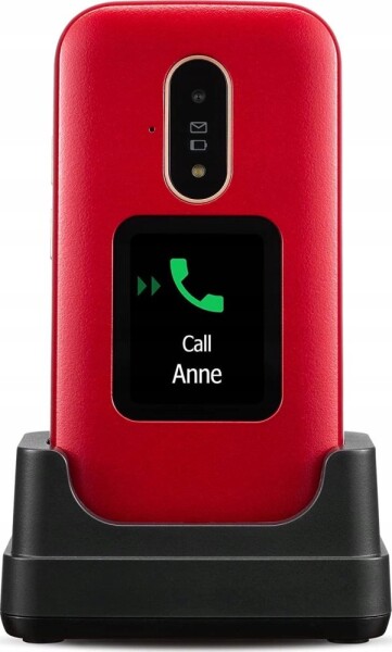 Doro Doro 6881, Clamshell, Single SIM, 2 MP, Bluetooth, 1000 mAh, Black, Red